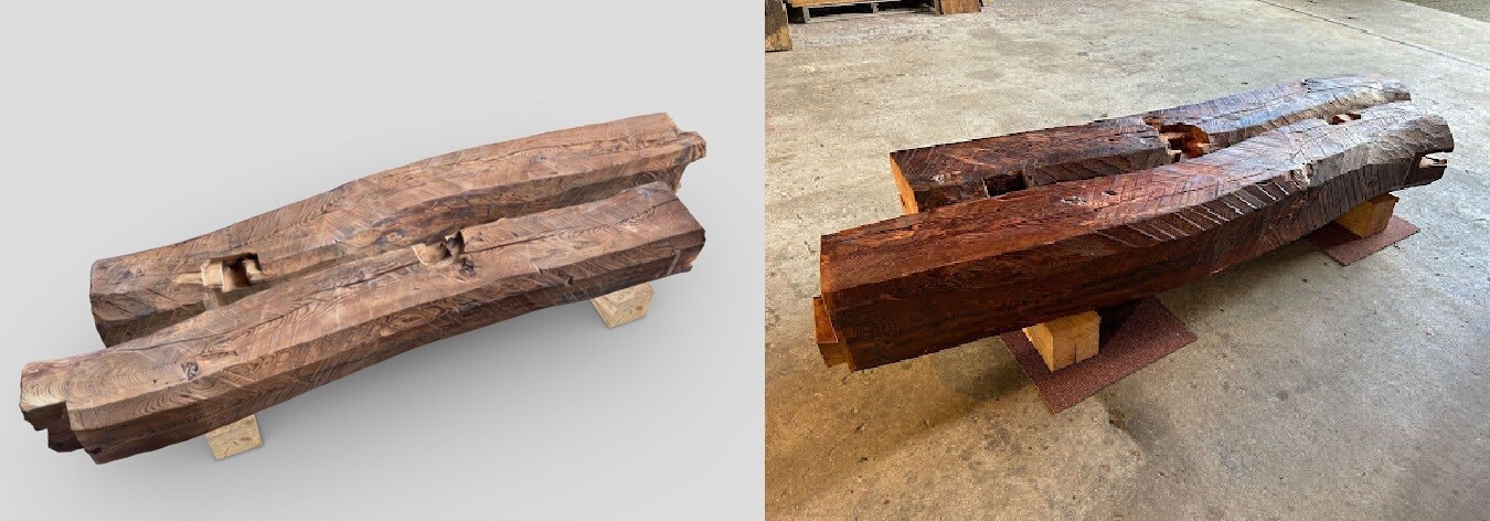 最新技術×伝統】古木ベンチ納入事例と3Dスキャンデータを活用した什器製作